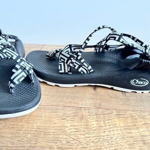Chaco Black and White Sandals